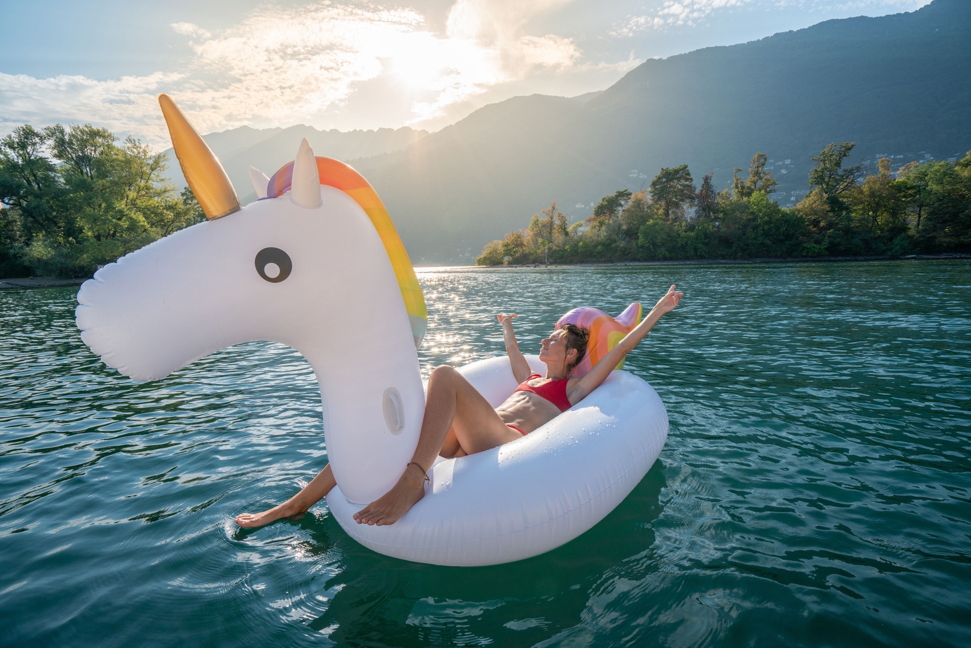 Female enjoying summer having Fun on vacations